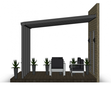 Preview: Überdachung mit VSG 8,76 mm klar, 10 x 3,5 m